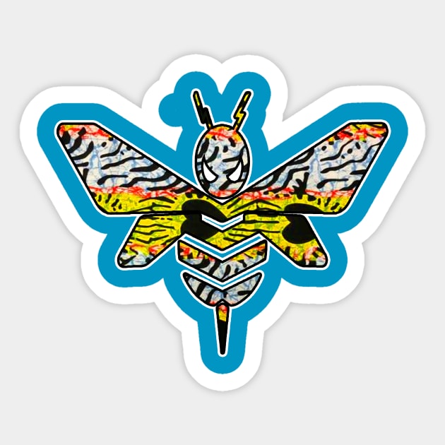 Tiger Striped BumbleBee Transformer Sticker by artbyomega